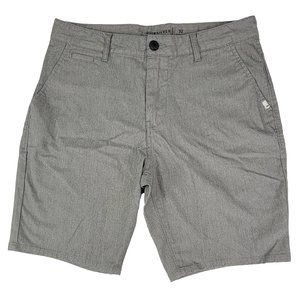 Quicksilver Shorts Men's 32 Straight Fit Gray 19" Flat Front Chino Slash Pockets